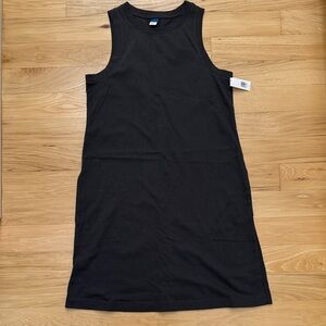 NWT Old Navy Black Sleeveless 100% cotton little black dress capsule wardrobe S